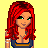 Pixel art contact sheet showing three frames of a red-haired female character in revealing clothing with text bubbles reading "wanna change that?" and "single" on yellow background.