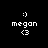 Pixel art icon showing white text and symbols on black background with two identical static frames.