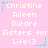 Pixelated pink background with repeated text and star symbols in light and teal colors, showing animation changes in star color and position.