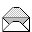 Pixelated envelope icons in various states of closure and size, some with red floral symbols on white backgrounds.