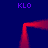 A static image shows a red, pixelated, U-shaped line with four instances of the text 'KLO' in purple pixelated font at top-left, top-right, left-middle, and right-middle positions against a dark blue background.