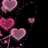 Pixelated hearts float against a black background with white text reading 'LOVE. when u find it, don't let go...' in two separate sections.