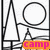 Two side-by-side stick figure icons with a castle outline; left shows 'camp' text, right shows '2008' text in orange on pink background.