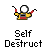 Animated contact sheet of a yellow stick figure with white head and red accents performing self-destruction actions across 14 frames, including running, explosion effects, and disintegration on gray background.