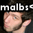 Pixelated image of a person's face with dark hair and light skin, overlaid by white pixelated text reading 'malbs' on black background.