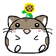 Pixelated hamster with brown top, white belly, pink cheeks, and a sunflower on its head; left side shows full body, right side lacks visible limbs.