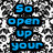 Blue pixelated text on a black-and-white patterned background with a gray rectangle on the right side.