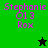 Green and black pixelated displays text 'Stephanie 013 Rox' with a star symbol changing from black to green