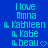 Blue background with cyan pixelated text listing names and a heart symbol, showing two states where the final heart is present in one state but absent in another.