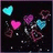 Pixelated icon with floating hearts and musical notes on dark background, purple text elements visible.