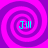 Four identical spiral patterns in purple and pink with cyan text "Jill" at the center of each spiral.