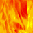 Animated fire effect with orange and yellow flames on a gray background, transitioning from dense to sparse flame patterns.