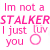 Animated contact sheet of a pink text-based buddy icon with three frames showing sequential animation changes in the 'I just luv you' phrase and surrounding elements.
