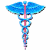 A pixelated medical symbol with blue wings and a red staff on the left, next to green text reading "Original Icons .com" on a dark green background.