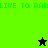 Pixelated green and black icon with repeating text "LIVE TO PAR" and two star symbols, one dark at top center and one bright at bottom center.