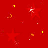 Red background with scattered stars and small yellow/orange shapes, featuring pixelated text reading "Reach for The" in top-right and "Starz" below a horizontal line.