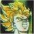 Pixelated static image of a figure with light hair and greenish-yellow background elements.