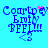 Pixelated blue text on cyan background with pink sparkles above 'Courtney' in four positions, each showing different sparkle patterns