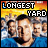 Animated sequence of a football player in blue jersey against crowd background with 'LONGEST YARD' text at top.