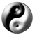 Six grayscale yin-yang symbols arranged in two of three, each with distinct internal circular patterns and shading variations