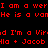 Red pixelated text repeats 'I am a wer', 'He is a van', and 'I'm a Virid' on black background with gray rectangle in bottom-right corner.
