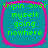 Four identical square with rounded corners, each containing green text on a teal background with a pink border