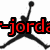 Black silhouette of a basketball player mid-jump holding a ball, with partial red text "-jorda" visible on the left side.