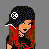 Pixel art contact sheet showing a punk-themed character with red hair, black and red clothing, and green text reading "Are You too PURE To be PUNK?" across three frames of an animation.