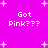 A static image with a bright pink background featuring white pixelated text and star shapes.