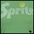 Green background with repeated white 'Sprite' text and yellow square above each instance, arranged in a pattern
