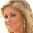 Pixelated image of a smiling woman with long blonde hair and earrings, divided into four quadrants with text overlays on pink backgrounds.