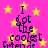 Pixelated text on a pink background with yellow stars, displaying "I got the coolest friend" in a stacked layout.