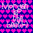 Pixelated text 'Morgan The Lost (.)' appears over a heart-patterned background with shifting pink and purple hues.