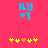 Pixelated blue text 'ILY' above a heart symbol and '3' on a bright pink background with yellow and orange star-like shapes below.