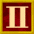 A static image split into two sections: a golden-bordered red square with Roman numeral II on the left, and green text reading Original Icons .com on dark green background right.