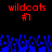 Red pixelated text 'wildcats #1' appears above blue pixelated crowd silhouettes on a black background.