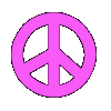 peace sign icons in various colors and styles, including solid, outlined, and fragmented versions