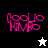 Four display a pink pixelated 'Coolio Kimbo' text logo with star symbols, each showing different background colors and star color variations