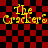 Pixelated yellow text 'The Crackers' on red and black checkered background with visible animation distortion effects.