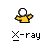 Animated contact sheet of a 50x50 pixel buddy icon showing sequential frames with yellow stick figure, X-ray text, and green skull on black screen elements.
