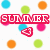 Pixelated icon with 'SUMMER' text in white on red banner, surrounded by colored circles and a heart shape.