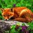A pixelated fox curled on a rock with green foliage and purple flowers, next to a brown outline of a bear head and the text "Timothy Treadwell" in block letters.