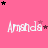 Pink background with white text 'Amanda' repeated in a , surrounded by black and pink stars that change position across frames