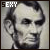 A 4-frame contact sheet of a pixelated Abraham Lincoln image with the word "SEXY" in the top-left corner of each frame, showing subtle facial expression changes across frames.