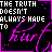 A contact sheet of 7 animated frames showing a pixelated text-based icon with repeated phrases and stylized signatures on black backgrounds, framed by bright pink borders.