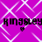 Purple background with white diamond lattice pattern and repeated black text 'kingsley kingsley' with small heart symbols beneath each instance.