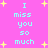 Pixelated text on a pink background with yellow stars, repeating 'I miss you so much' in light blue letters.