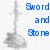 A static image with four sword-and-stone icons and text in blue, green, pink, and gray on a white background.