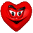 Red heart-shaped icon with animated facial expressions showing changing eye shapes and mouth positions across frames.