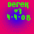 Green pixelated text 'derek' with heart symbol and date '4-4-08' on blue circular background, displayed in four positions